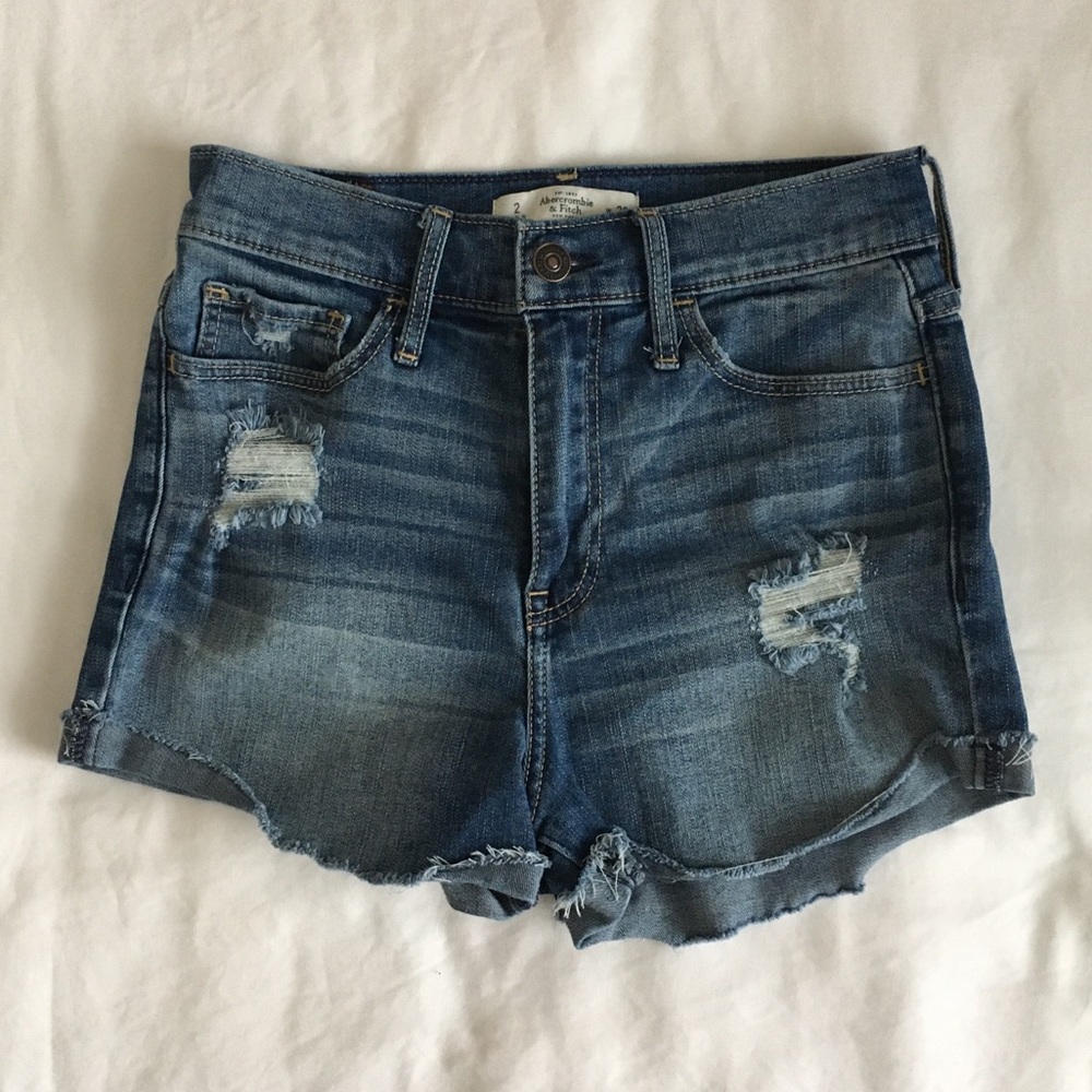 Abercrombie & Fitch high waisted denim shorts